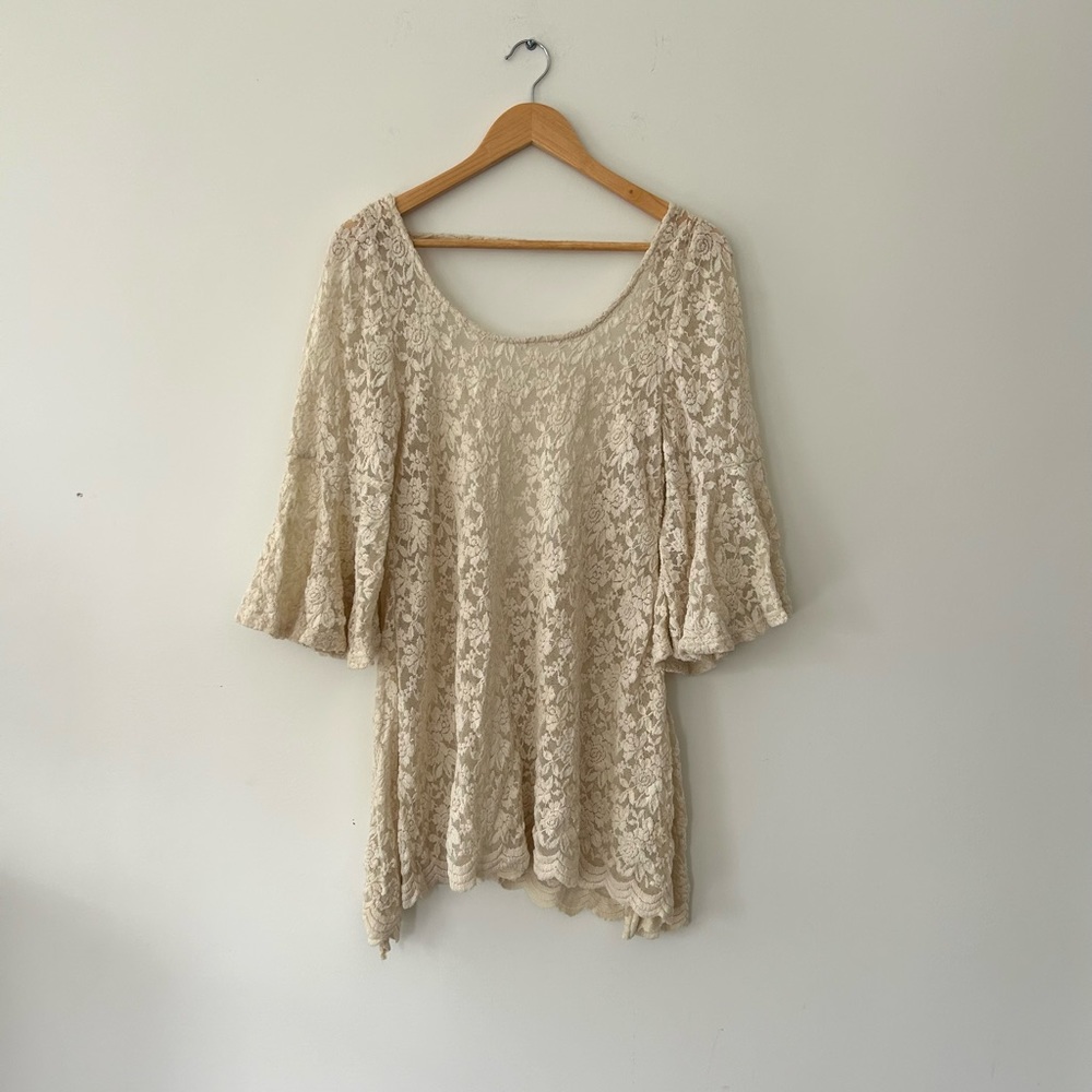Cream Crochet Lace Mini Dress | LF Stores